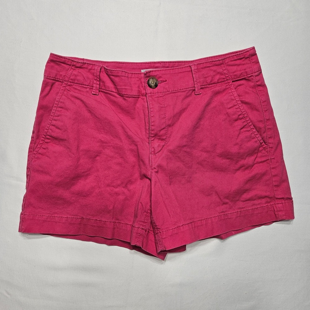 LOFT The Washed Twill Short 4" Womens Size 4 Pink Magenta Cotton Chino Shorts